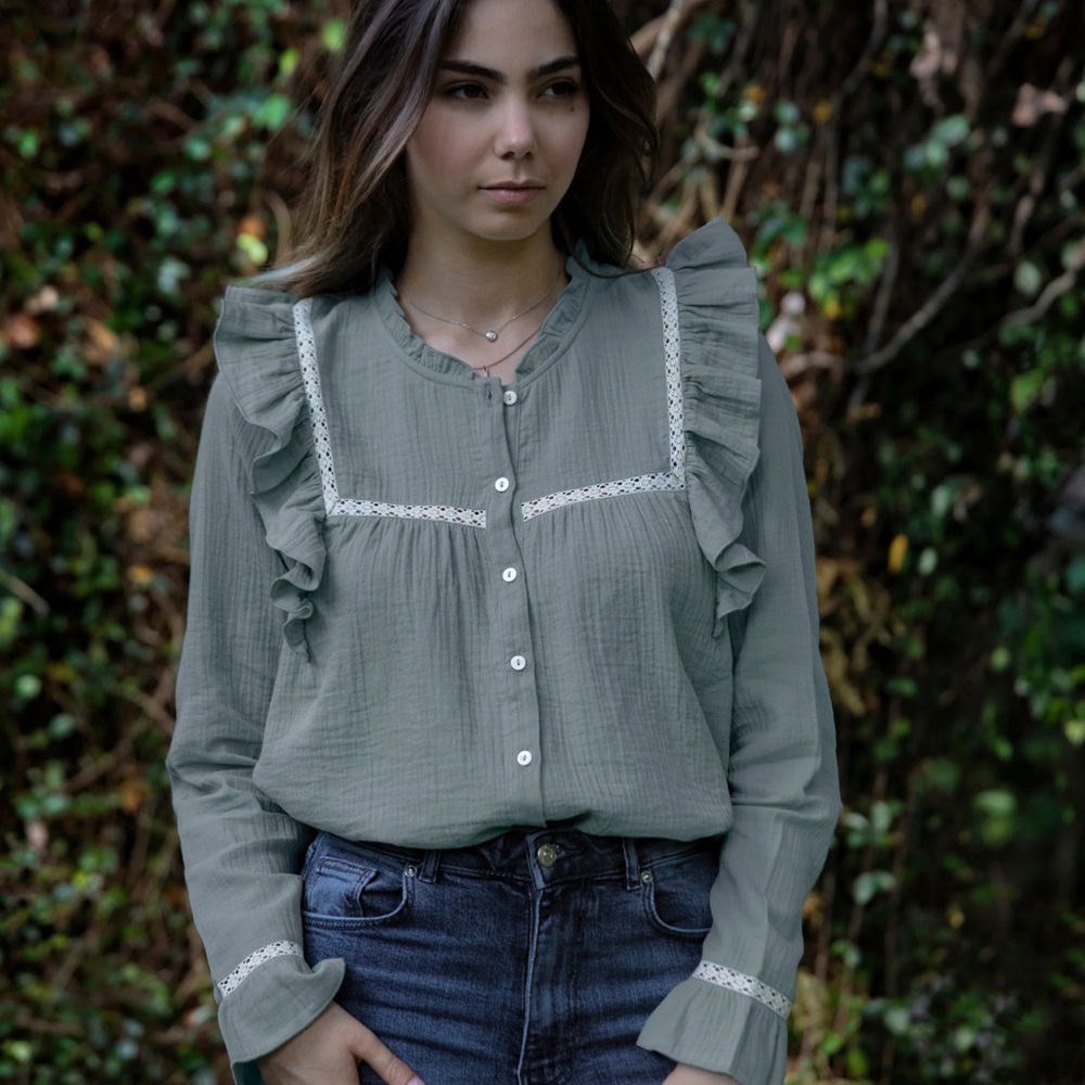 Petite Lucette Blerta Ruffled Blouse